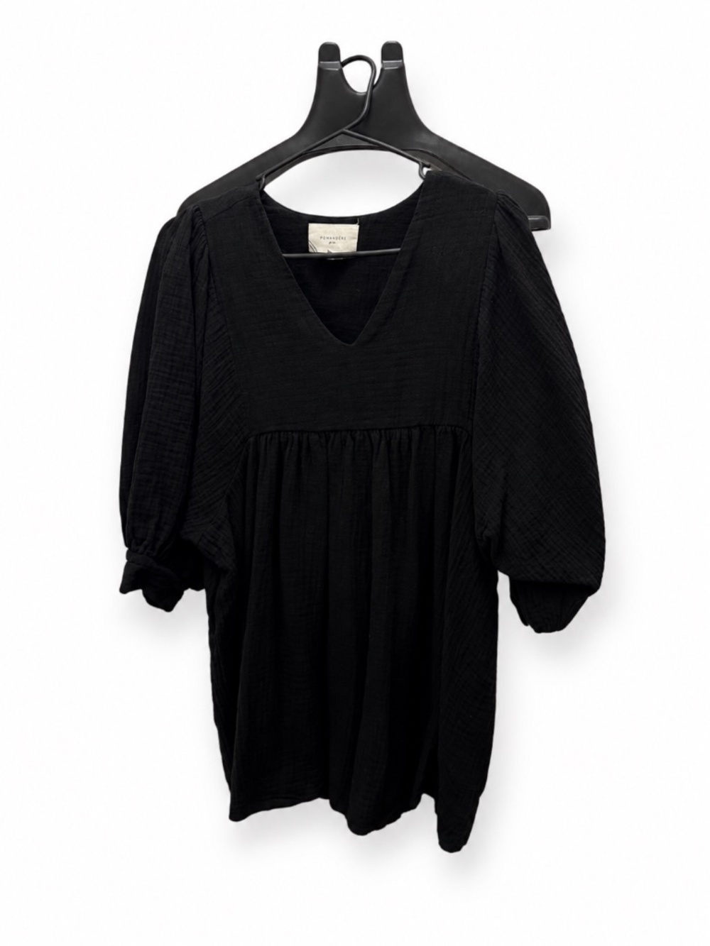 Pomander Place Black Gauze Tunic Top | Small